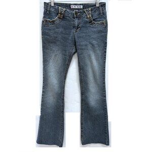 AB Flare Bootcut Jeans Blue Denim metal studs